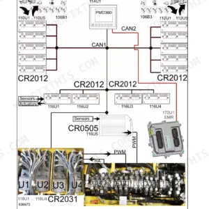 Bomag BM 2000/60 service manual — CAN bus parameters and diagnosis: full network topology diagram of controllers, sensors and actuators