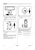 bomag-bmp-8500-multi-purpose-compactor-operator-manual-008-059-81-operations-40.webp Bomag BMP 8500 operation manual showing cable, engine speed, and travel lever control switch diagrams and procedures.