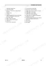 Bomag BMP 851 indicators and controls list, identifying 23 components including travel levers, switches, and emergency stop.