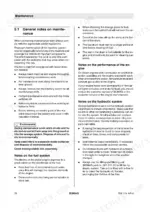 bomag-bw-174-ap-4-tandem-vibratory-roller-operator-manual-008-064-01-maintenance-76.webp Bomag BW 174 AP-4 maintenance manual page 76 covering general maintenance notes, fuel system, engine, and hydraulic system safety.