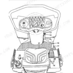 Bomag BW 100 AD-4, BW 120 AD-4, BW 125 AD-4, BW 100 AC-4, BW 120 AC-4, BW 125 AC-4 diagram of operator controls and dashboard.