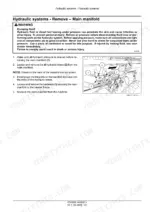 c0899c86-b-procedures-59 New Holland DuraSwath 425HB, 430HB, 436HB, 440HB procedure for removing the hydraulic main manifold with component diagram.