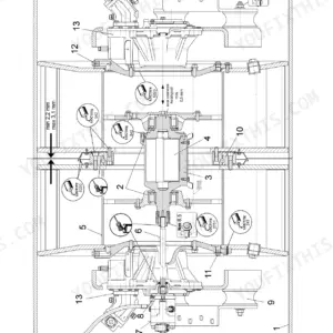 Bomag BW 154 AD-4 AM exploded view diagram of the AD-drum repair assembly showing component parts, torque specs, and clearances.