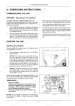 c3830e13-b-operations-91 New Holland Boomer 8N engine break-in procedure, starting instructions, and diagrams of the ignition key and operator controls.
