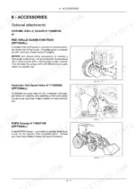 c3830e13-b-parts-list-183 New Holland Boomer 8N accessories page showing grille guard, hydraulic two spool valve, and FOPS canopy installation diagrams.
