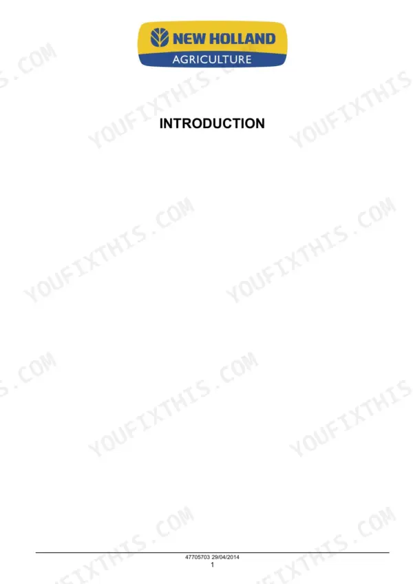 New Holland 760CG service manual introduction page with document number 47705703 dated 29/04/2014.