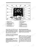 ca1d7c15-b-controls-19 Ford 8210 mechanical instrument panel diagram with numbered components, gauges, and warning light identification list.