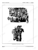 case-1080-1080b-crawler-excavator-service-manual-detroit-diesel-71-engine-341.webp Case 1080, 1080B service manual: cross-section diagrams of the Detroit Diesel 71 series engine showing internal components.