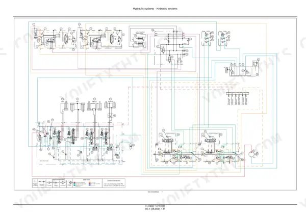 Case 1150M color hydraulic systems circuit schematic