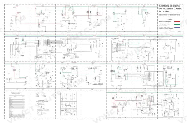 Case 2100 Series, 2300 Series (2144, 2166, 2188, 2366, 2388) electrical schematic showing cranking, power distribution, and monitors.