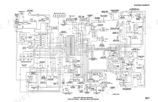 Case 45, 45 Cruz-Air electrical schematic diagram for 12/24 volt systems, showing wiring for lights, gauges, and relays.