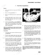 case-50-crawler-excavator-service-manual-s-406236m2-procedures-127.webp Case 50 service manual page 125 showing final drive transmission removal and disassembly procedures with jack-screw hole diagram.