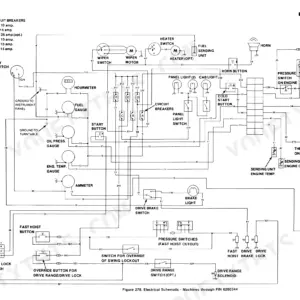 Case 50 electrical schematic diagram showing circuit breakers, gauges, switches, and battery wiring for machines through PIN 6280344.
