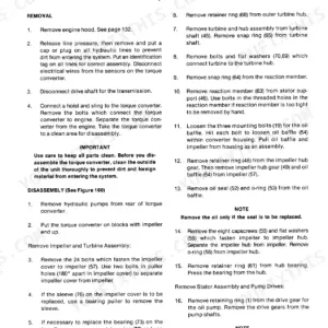 Case 5550 Cruz - Crane service manual page 133 detailing torque converter removal and disassembly procedures.