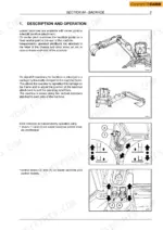 case-580sr-580srplus-590sr-695sr-series3-service-manual-backhoe-overview-1041-1.webp Center pivot and sideshift backhoe attachment description showing stabilizer operation and control levers