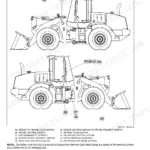 Case 721E wheel loader diagram showing return to travel, return to dig, and pin engage switch component locations.