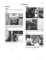 case-821f-921f-wheel-loader-repair-manual-electrical-system-142.webp Case 821F wheel loader service manual, electrical system: alternator removal, starting with the master disconnect switch and raising the engine compartment.