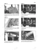 case-821f-921f-wheel-loader-repair-manual-engine-28.webp Case 821F wheel loader service manual, engine and radiator: lifting the hood clear of the loader and loosening the turbocharger and air cleaner clamps.