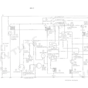 Case 850E and 855E full machine electrical ladder schematic with wire colour codes
