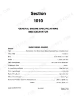 case-880c-excavator-service-manual-9-69762-specs-4.webp Case 880C excavator 504BD diesel engine general specifications table including firing order, bore, stroke, and valve clearances.
