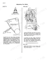 case-880c-excavator-service-manual-9-69762-troubleshooting-55.webp Case 880C service manual page showing procedures for adjusting and replacing the fan belt using a tension gauge or fish scale.