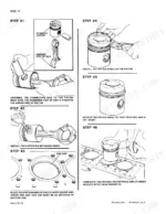 case-880r-excavator-service-manual-9-67074-system-diagram-146.webp Case 880R engine service manual showing steps to assemble piston, connecting rod, install rings, check end gap, and lubricate cylinder.