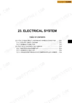 case-cx17b-mini-excavator-service-manual-87492465-hydraulic-119-1.webp Case CX17B service manual table of contents for section 23, Electrical System, including circuit diagrams and harness lists.