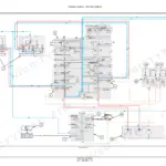 Colour hydraulic circuit schematic showing the CC-LS control valve blocks, numbered component callouts, and pressure, tank, and pilot line routing