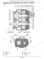 case-cx225sr-crawler-excavator-repair-manual-9-40691-exploded-view-59.webp Case CX225SR hydraulic pump sectional view diagram showing internal components and pump assembly.