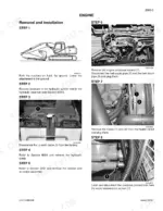case-cx290-crawler-excavator-service-manual-procedures-40.webp Case CX290 engine removal and installation steps, including battery, fuel lines, heater hoses, and water temperature sensor.