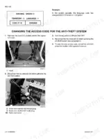 case-cx330-cx350-crawler-excavator-service-manual-cre-9-43570gb-troubleshooting-120.webp Case CX330, CX350 procedure for changing the anti-theft system access code, showing hood removal and wire disconnection.