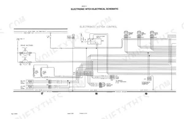 Case IH electronic hitch electrical schematic with control module connector