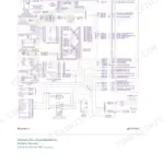 Caterpillar 232B auxiliary hydraulic and interlock ECM wiring schematic with wire numbers and colors