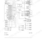 Caterpillar 279C machine ECM J1 connector schematic with numbered pins and wire identifiers