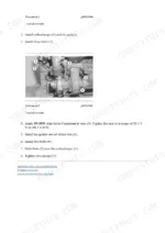 caterpillar-312b-312bl-repair-manual-basic-engine-66.webp Caterpillar 312B excavator repair manual, air inlet and exhaust system: turbocharger installation step with gaskets and mounting bolts, anti-seize compound on the nuts and the tightening torque called out.