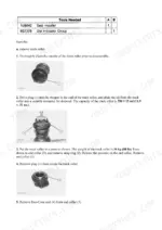 caterpillar-320-320l-320n-320s-excavator-repair-manual-undercarriage-3880.webp Track roller disassembly: pressing the roller to release the snap ring and end collar, with the oil capacity and the roller weight given for handling