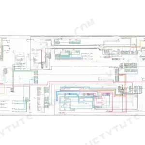 Caterpillar 325 325L full color electrical system wiring schematic with wire circuit color legend, starter, alternator and relay panel wiring, SENR5409-01