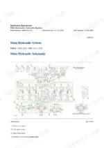 caterpillar-385c-sbe00001-up-repair-manual-excavator-hydraulic-schematic-3950-1.webp Caterpillar 385C main hydraulic schematic with numbered circuit positions and legend