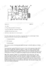 caterpillar-e200b-el200b-excavator-repair-manual-cooling-system-421.webp Cooling system operation page with numbered callouts following the coolant from the cylinder head passages through the water temperature regulator housing, bypass hose and water pump