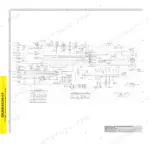 caterpillar-e200b-el200b-excavator-repair-manual-wiring-schematic-3334.webp Caterpillar E200B and EL200B electrical schematic SENR4534-01, a fold-out wiring diagram with the fuse box, monitoring panel, starter switch position and connection table and the wire colour code key