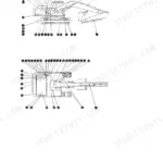 Hydraulic pump and valve component location diagram (front pump circuit), Caterpillar E240B EL240B excavator