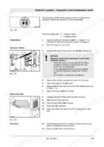 Bomag BC 573 RB-4 hydraulic system maintenance procedure for replacing hydraulic oil and return flow filters.
