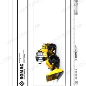 Bomag BC 573 RB-4 circuit diagrams cover sheet showing a refuse compactor illustration and document information.