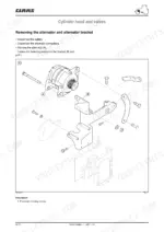 claas-axion-to-850-tractor-technical-manual-00-11-362-650-procedures-40.webp Claas Axion 810-850: Exploded view diagram showing procedure for removing the alternator and alternator mounting bracket.