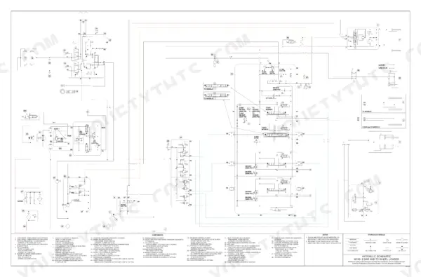 New Holland W110, W130 hydraulic schematic diagram for Z-Bar and TC wheel loader models including component list and pressure specifications.