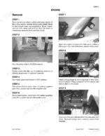 cnh-w110-w130-wheel-loader-service-manual-6-81160-procedures-29-1.webp New Holland W110, W130 engine removal procedure steps including articulation lock, battery disconnect, and engine panel removal.