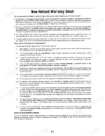 d1b43b5a-b-operations-4 New Holland 345D, 445D, 545D operator manual page detailing warranty coverage, exclusions, and design change policies.