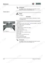 d2c3fb3f-b-procedures-82 Wacker Neuson EZ28 service manual page showing engine oil change procedure, drain plug location diagram, and safety warnings.