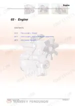 d4637327-b-toc-133 Massey Ferguson 5425-5475 SA engine section contents page listing Perkins and SISU engine repair procedures.