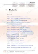 d4637327-b-toc-1657 Massey Ferguson 5425-5475 SA Electronics section table of contents for Perkins injection, Autotronic 5, and electronic linkage.